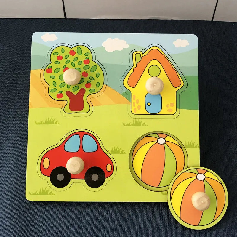 Montessori Holzspielzeug 2025 - Lernspielzeug Puzzle Kinder 1-3 Jahre Back to School