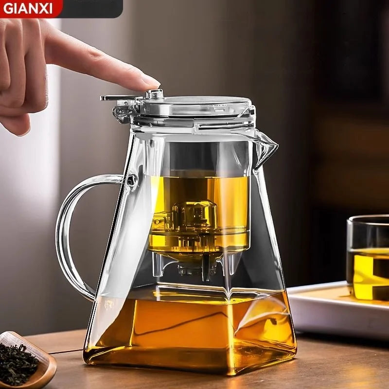 GIANXI Glass Teapot And Pot Household Tea Set Teapot Heat-resistant Tea Water Separation Filter Flower Teapot Glass Teapot