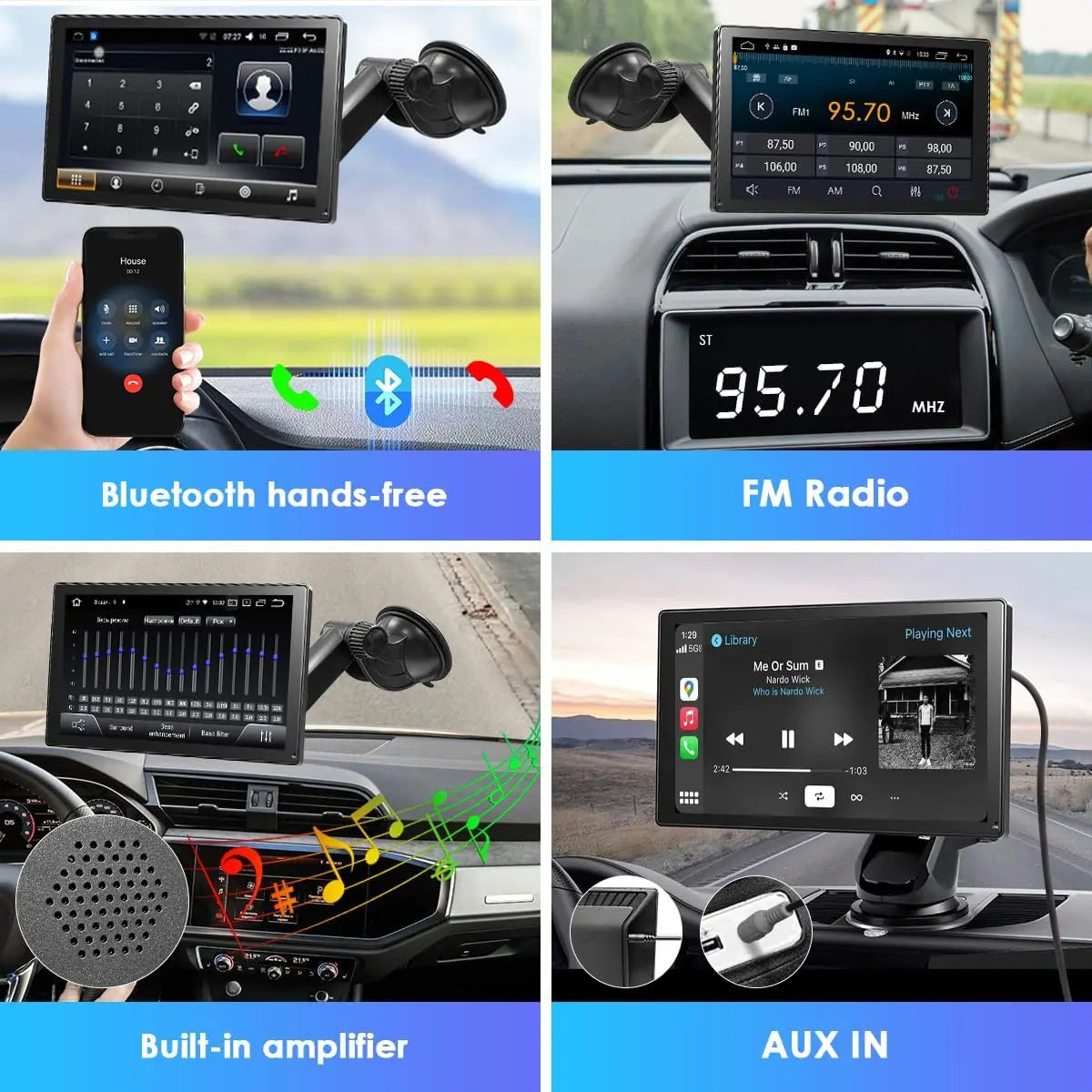 Autoradio 2025: Universal 9" Kabelloses Apple CarPlay Android Auto Bluetooth GPS FM AUX Multimedia-System