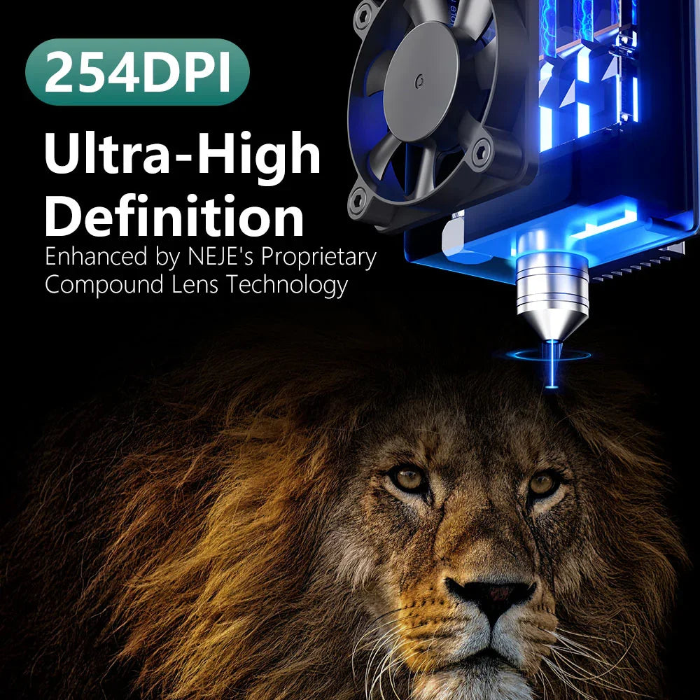 Lasergravur-Maschine 2025: NEJE Max 4 V2 Pro Laser Engraver 1000mm/s High Speed - 254DPI Precision Motorized Z-Axis Wood Acrylic Leather Collection