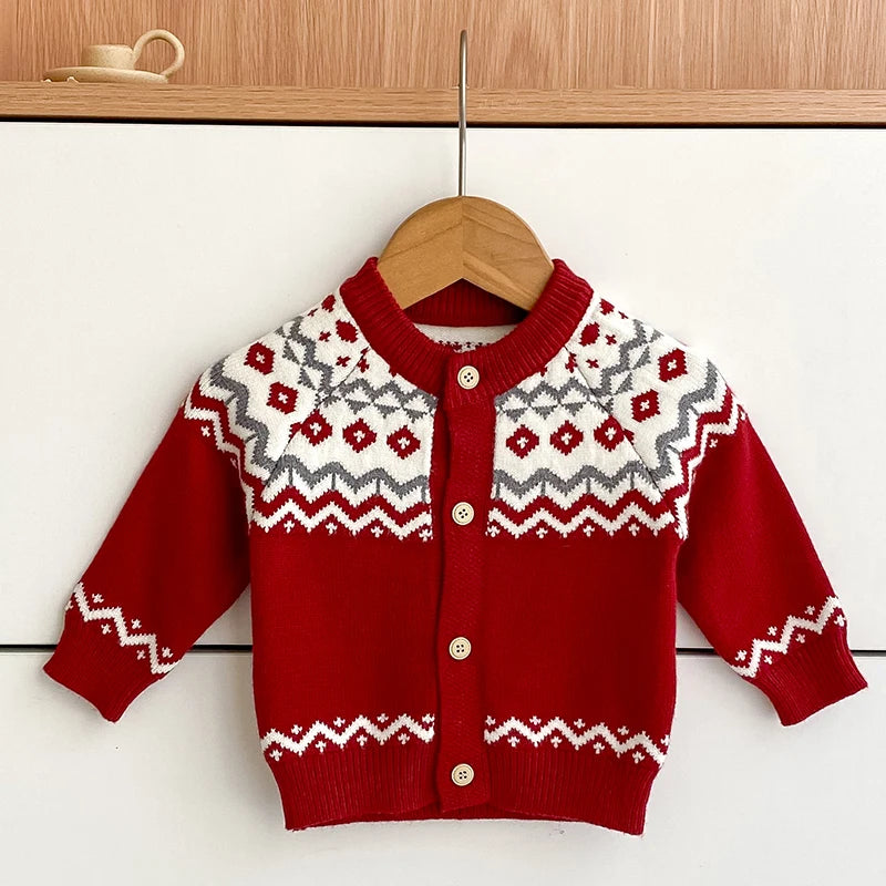 YSUBESTCN Kinder Strickjacke - Warmes Strickoberteil Für Kleinkinder, Größe 0-2 Jahre, Material Wolle, Verschluss Knopf