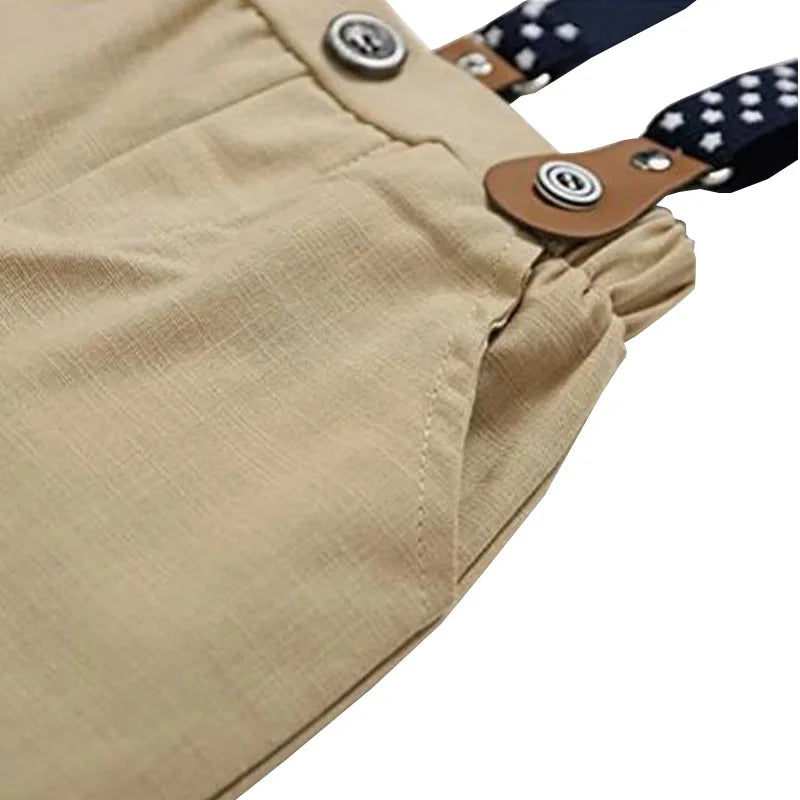 Kabeier Baby Anzug Formal Mit Hosenträgern - 3-24M Blau