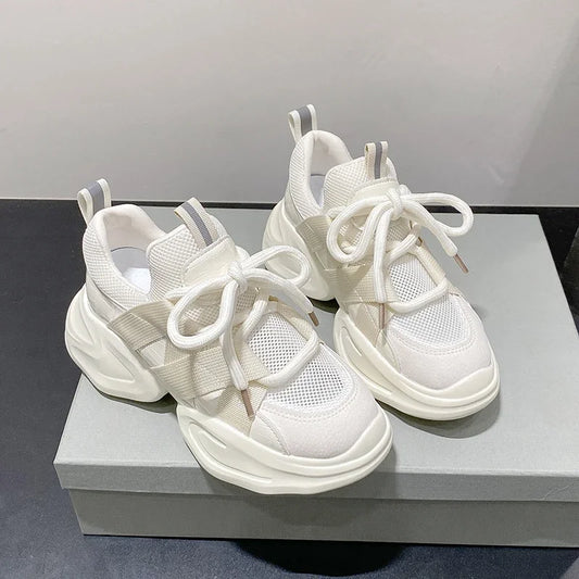 GXMGST Damen Sneaker Atmungsaktiv - PU Material, Flach