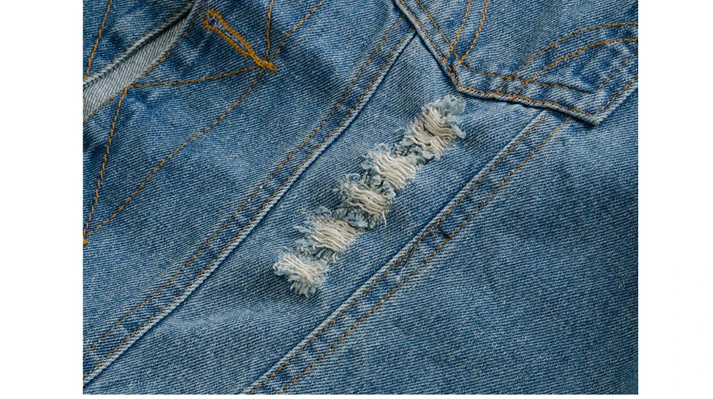 Men's Denim Vest Sleeveless Jackets Cotton Retro Streetwear Ripped Blue Jean Vests Fashion Hip Hop Waistcoat Men Clothing