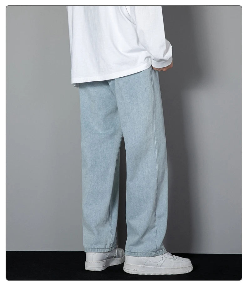 KFashion Classic Gerade Jeans - Weites Bein Einfarbig Blau