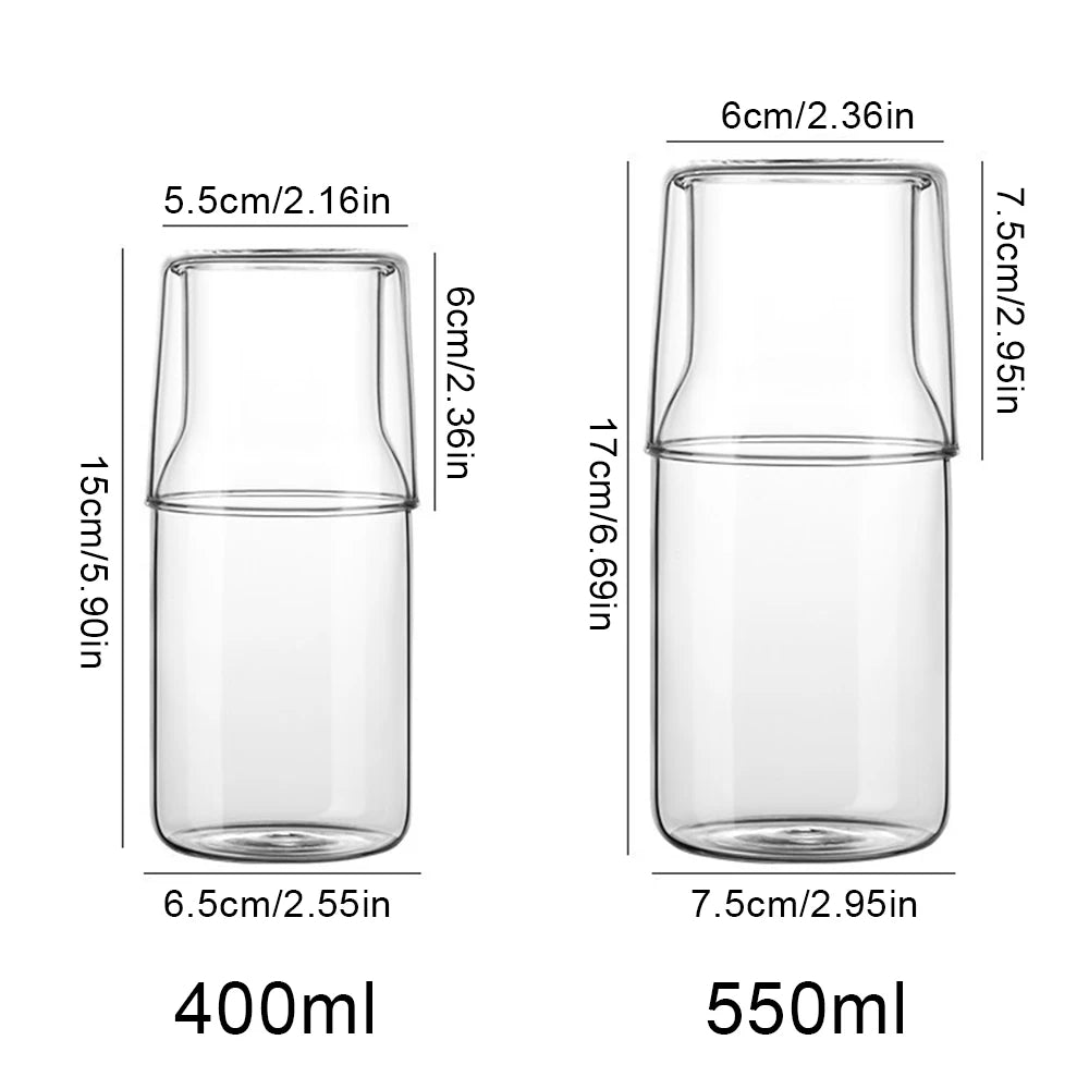 Glass Water Carafe Modern Minimalist Cold Hot Water Bottle Cup Sets Bedside Water Pitcher High Quality Milk Beverage Tea Bottle