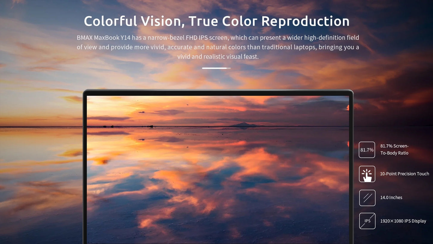 BMAX Y14 Touchscreen - 16GB RAM, Intel N100, 14 Zoll