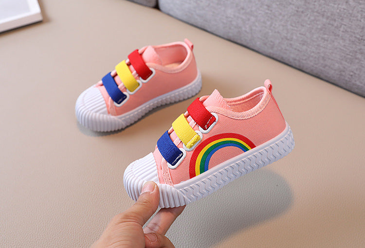 Kinder-Sneaker Jungen Mode Haken-Schuhe Mädchen Rutschfest Casual Studenten Canvas-Schuhe Frühling Herbst Neues Kinder Designer Flats-Schuhe