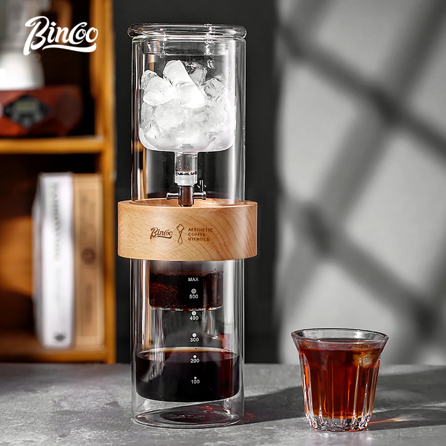 Glass Ice Drip Cold Brew Coffee Pot Portable Ice Cold Drinking Coffee Maker Home Kitchen Use Pour Over Kettle Removable Cleaning