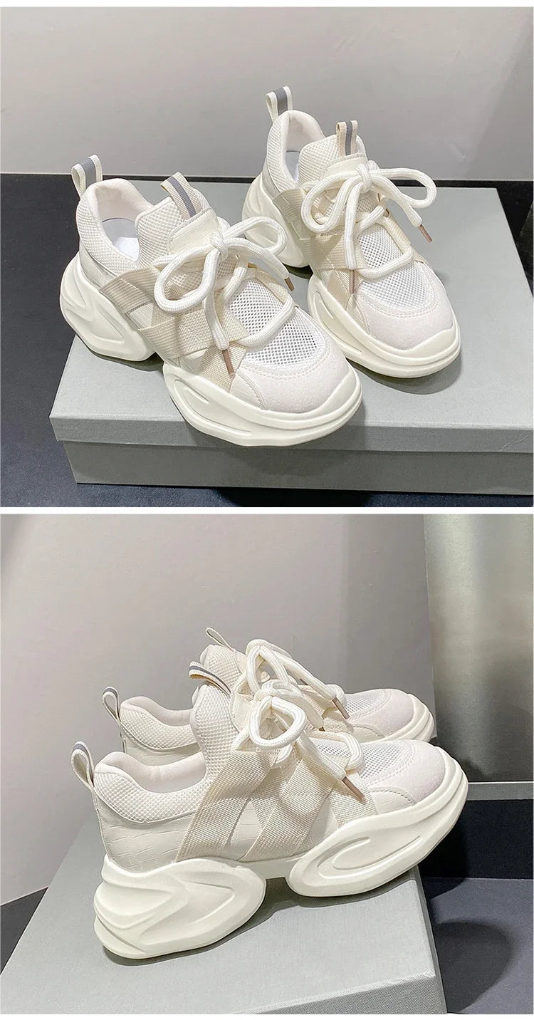 GXMGST Damen Sneaker Atmungsaktiv - PU Material, Flach