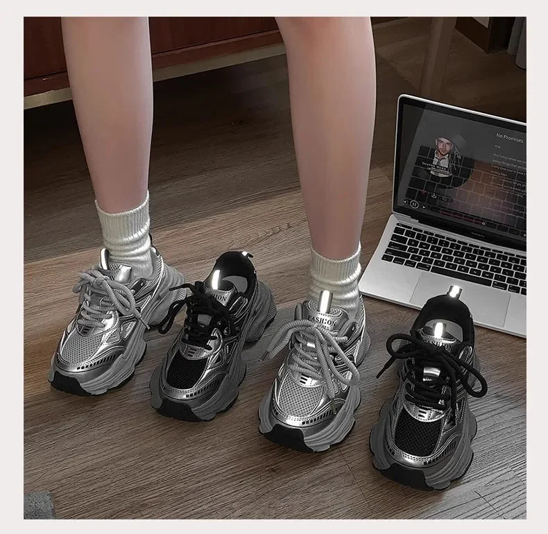 Fashion Platform Sneakers for Women Casual Non Slip Thick Sole Sports Shoes Woman Comfortable Casual Sports Shoes Zapatos Mujer