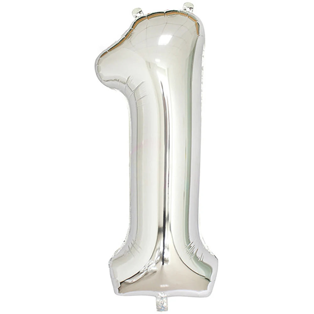 Silber-Zahlen-Ballon 2025: 40" Aluminium-Foil Digital - Birthday Photo Props Collection