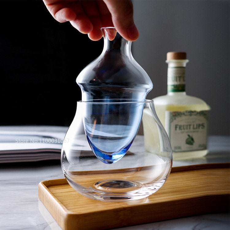 Creative Japanese Glass Wine Pot Cooling Sake Cup Ice Jug Decanter Wine Bottle Whiskey Dispenser Home Hotel Bar