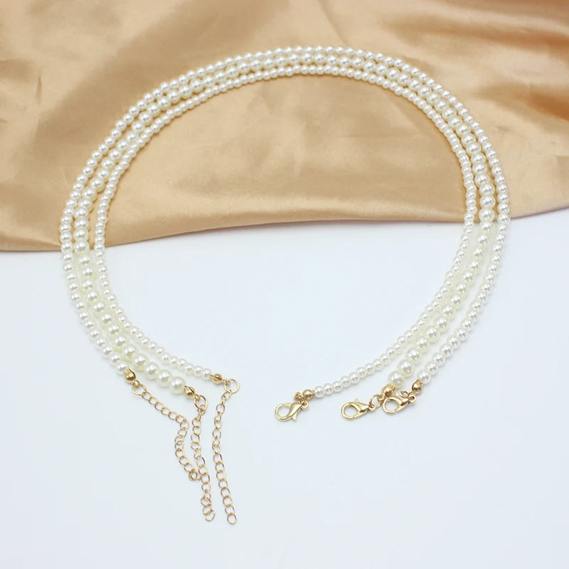 DAIZHEMEI GIFT Perlenkette Mit Anhänger - 42 5cm Beige