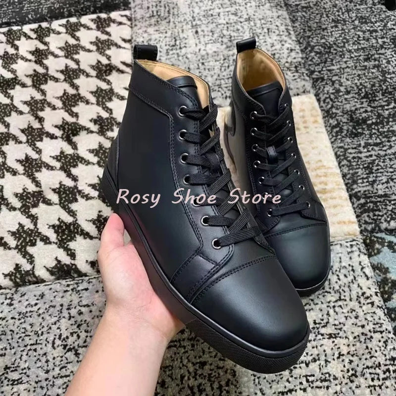 Unisex Schwarze Trainingsschuhe - Vielseitige Runde Zehen Schnür-Sneaker - Flache Komfortable Schuhe Frühling Herbst