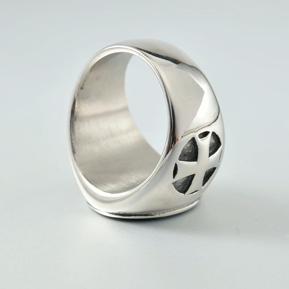 tajam BR231213 Glänzender Punk Ring - 316L Edelstahl 8mm