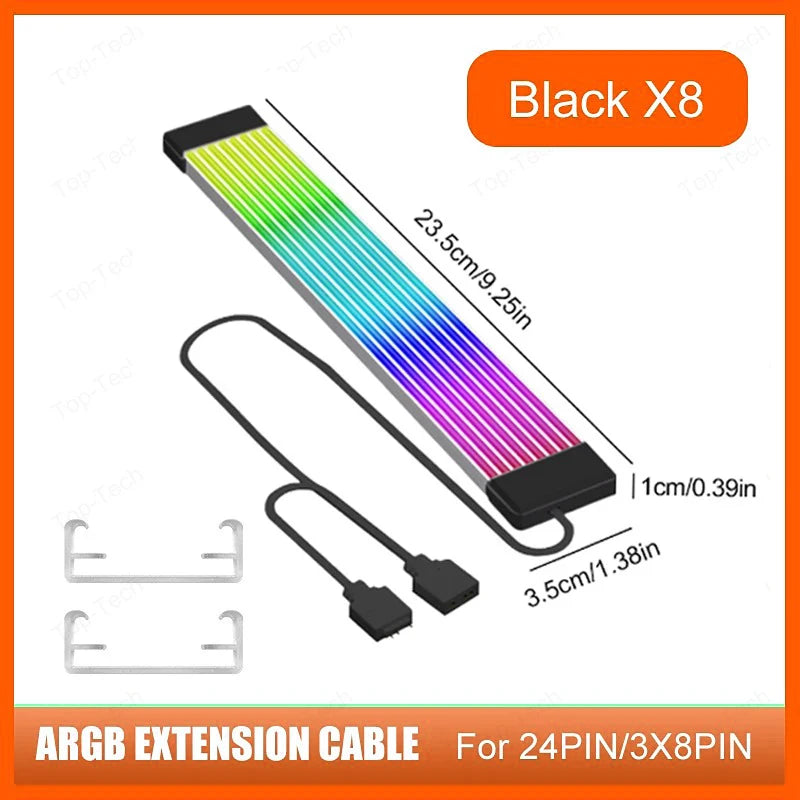 LED-Strip 2025: Coolcirc ARGB LED Light Strip Bar 8/24-PIN Motherboard Power Extension Cable Flexible DIY Collection