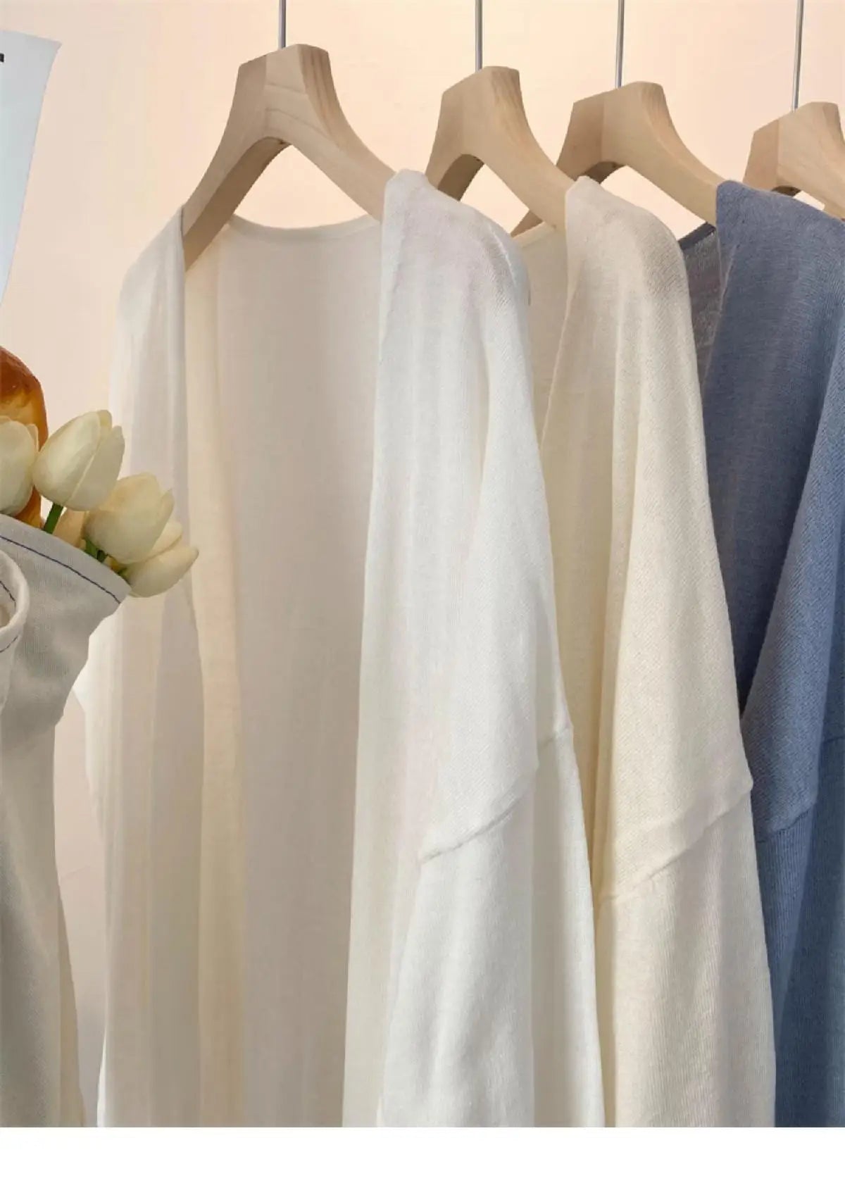 LovelyRoyalCN Cardigan Sommer Strick - Größe M, Material Baumwolle, Farbe Apricot