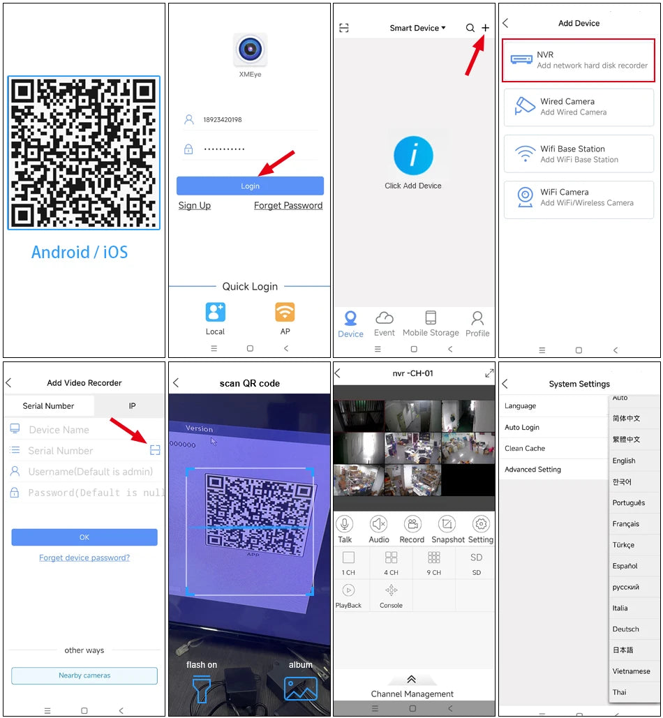 DVR-System 2025: Smar 5 in 1 CCTV Mini DVR TVI CVI AHD CVBS - IP Camera Digital Video Recorder 4CH 8CH 5MP NVR Security Onvif Collection