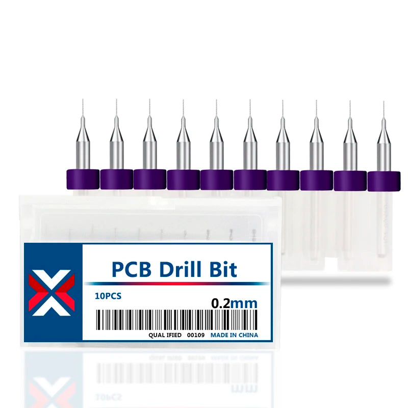 XCAN 10Stk/Set 0.3mm bis 1.2mm PCB Mini Bohrer Bit Wolfram Stahl Hartmetall für Print Schaltkreis Board CNC Bohrer Bits Maschine