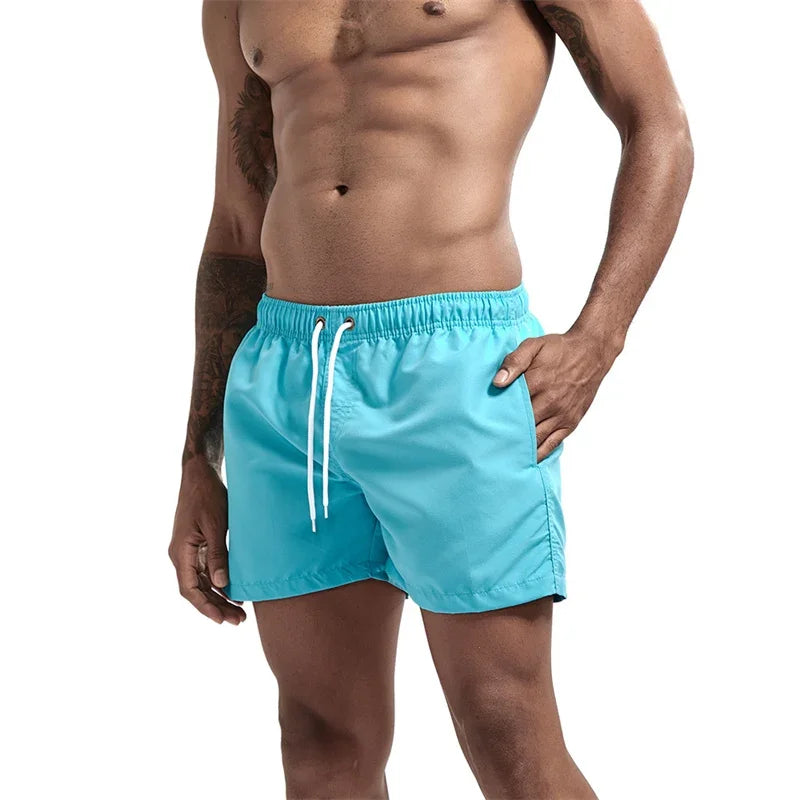 Herren Schwimmhose Taschen Mesh-Futter Schnelltrocknend Casual Board Shorts