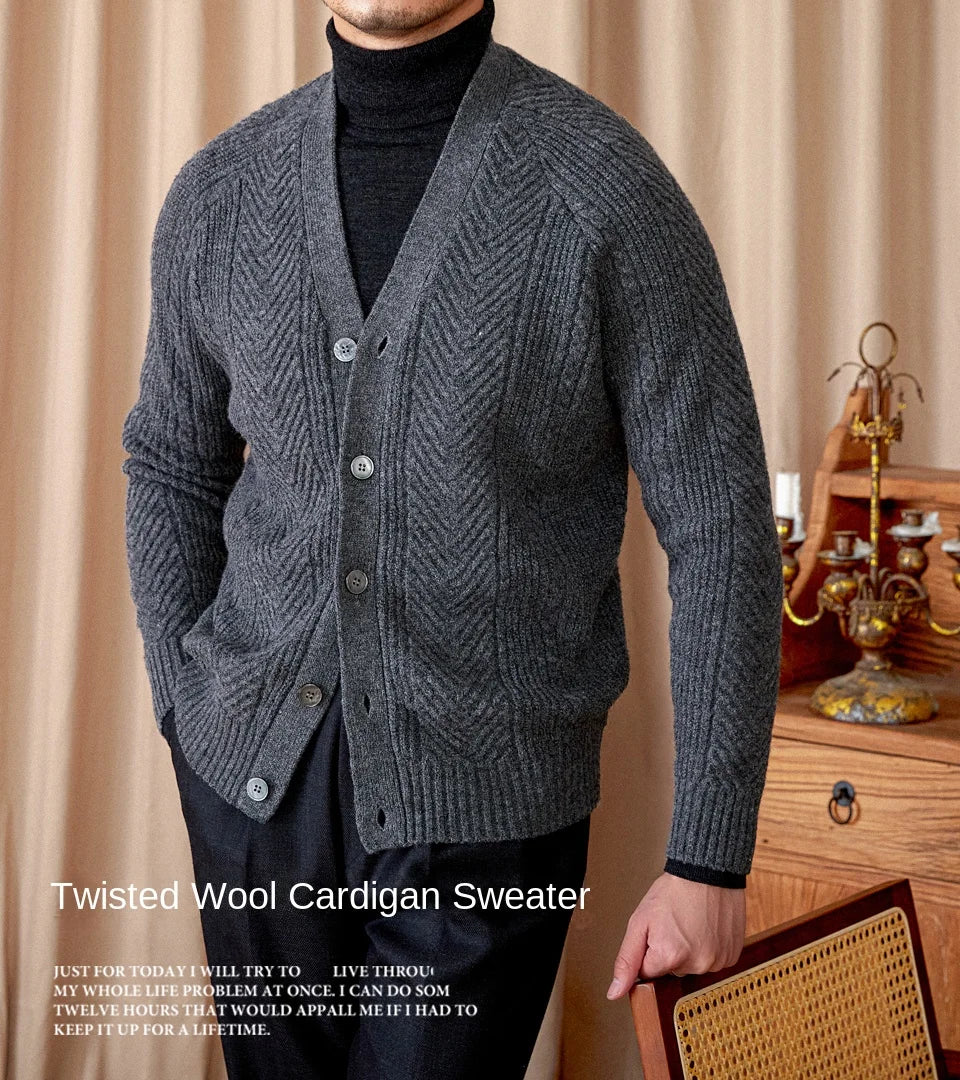 Heritage Vintage Wollcardigan V-Ausschnitt - Slim, Warm LXL