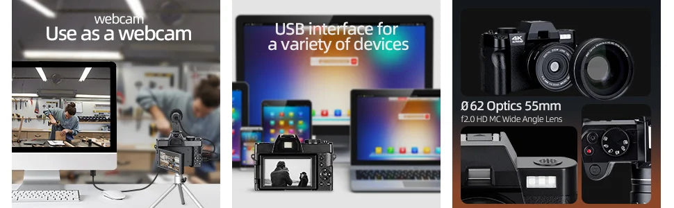 NBD Digital Camera 48MP 4K Video Camera 3.0 Inch Flip Screen Camcorder Vlogging Camera  and 16X Digital Zoom Photography Camera