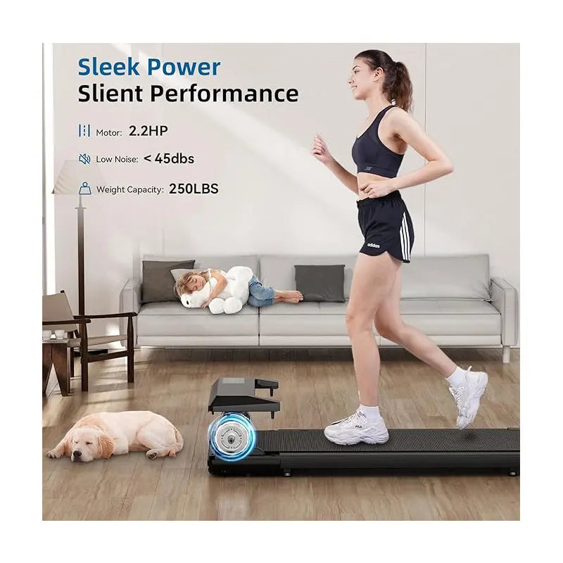 Superun Walking Pad Laufband 2.2HP - 2-in-1 Portabel Under-Desk Heimtrainer für Büro & Zuhause