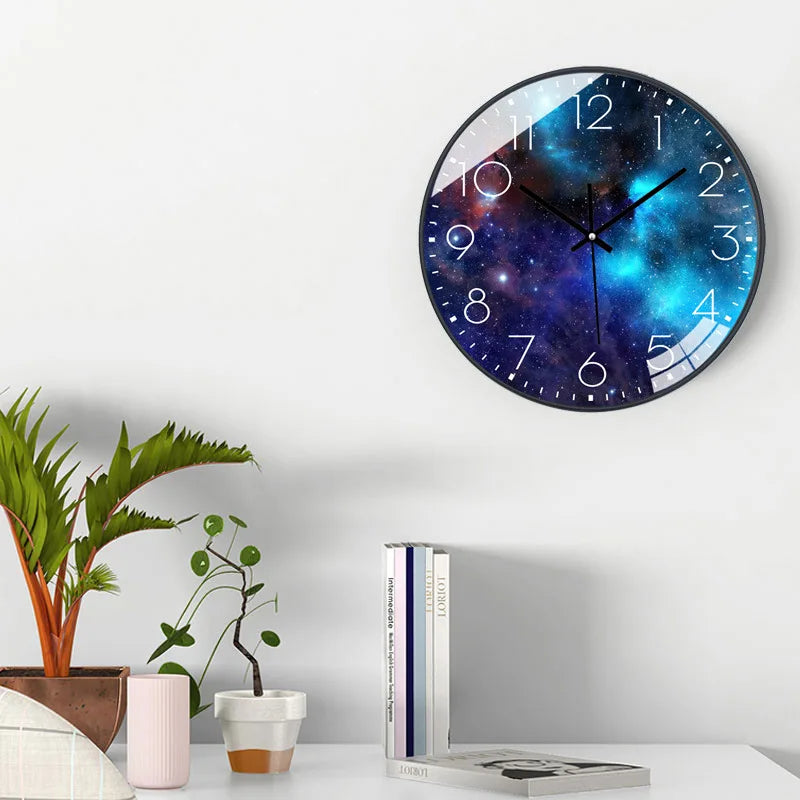 Creative European Style Clocks Living Room Free Perforated Wall Clock Household Silent Bedroom Quartz Clock Digital Wall Clock