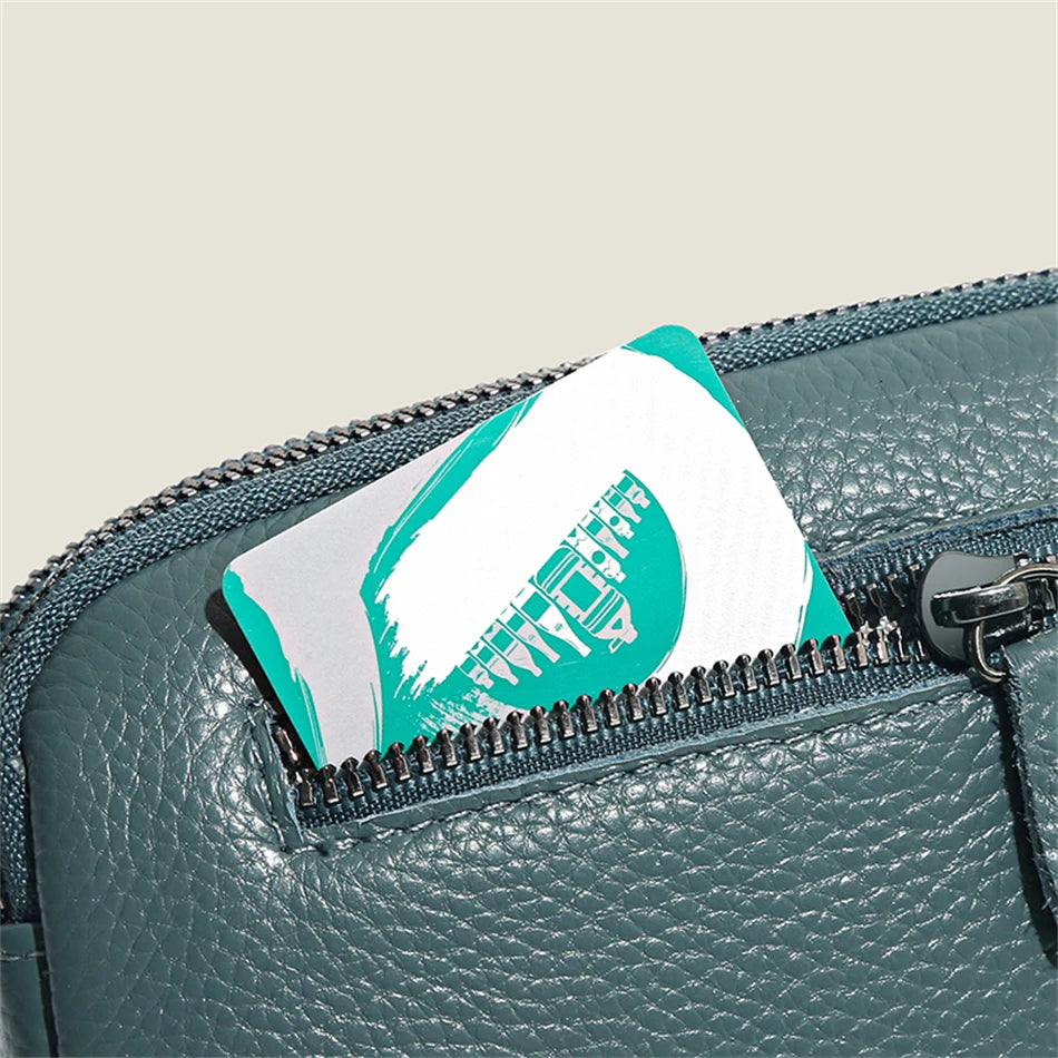 Echtes Leder Tasche 2025 - Luxus Frauen Crossbody Tasche Frau Weiblich - Einfarbig Clutch Handy Taschen Schulter Tasche Messenger Tasche