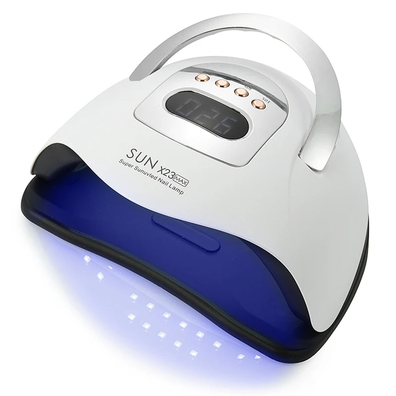 Lampă de unghii SUN X23MAX cu 81 LED-uri UV LED pentru uscarea ojei gel, uscător de unghii profesional cu temporizator 10/30/60/99s, senzor automat