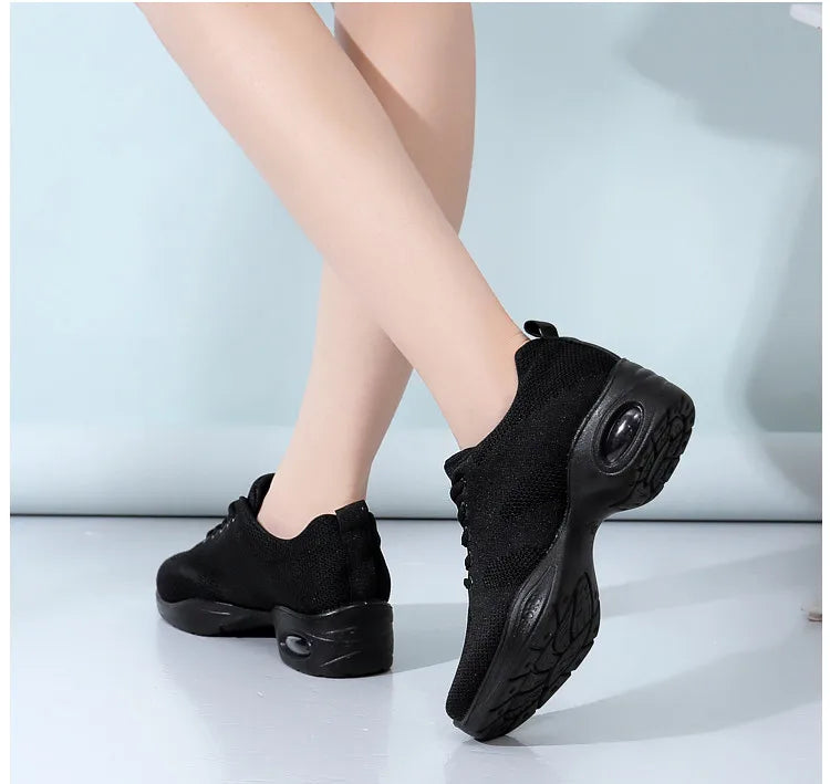 Sneakers Dance Shoes For Women Flying Woven Mesh Comfortable Modern Jazz Dancing Shoes Girls Ladies Outdoor Sports Shoes