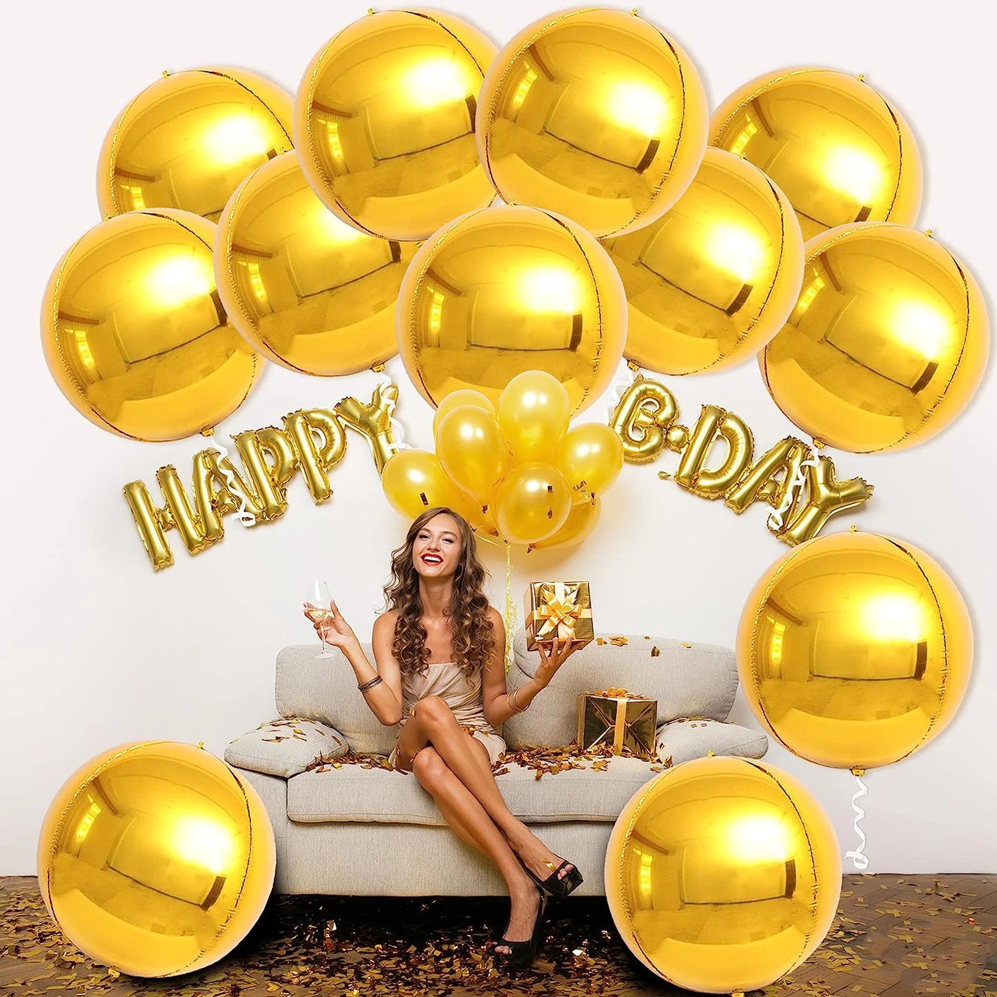 Rose Gold Crown Digital Balloon Set 32inch Number Balloons Foil Ballon Happy Birthday Party Decoration Baby Shower Supplies