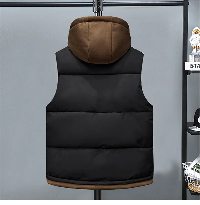 Fujian Herren-Weste abnehmbar Kapuze - Baumwolle, warm, L