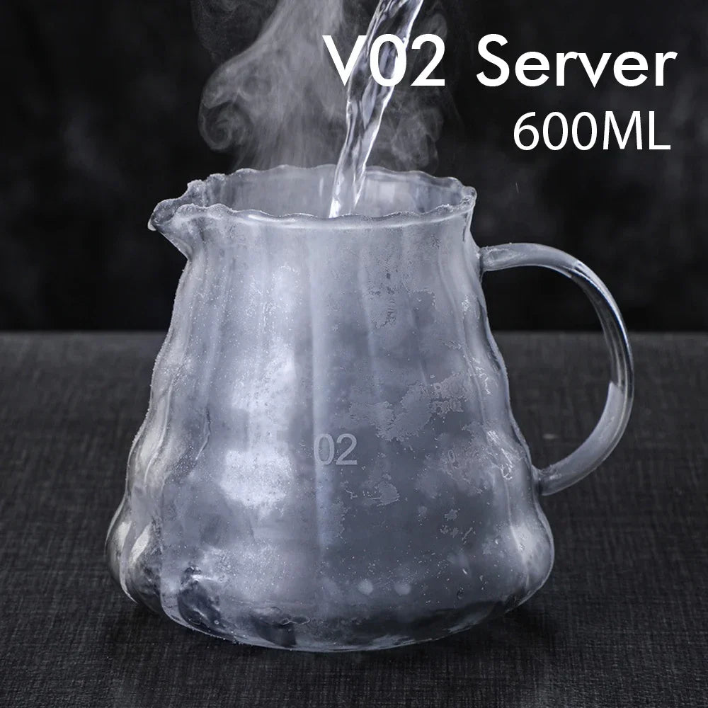 Pour Over Coffee Dripper Coffee Pot Set 600ml Coffee Server Coffee Maker Brewing Cup V02 Glass Coffee Funnel Drip Coffee Set
