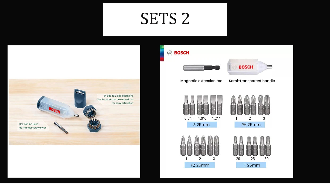 Bohrer-Set 2025: Bosch Mix Drill Bit Sets 7/15/25/33/43pcs High-speed Steel - Drilling Bit Impact Drill PH/PZ/S/L/HEX Magnetic Screwdriver Head Collection
