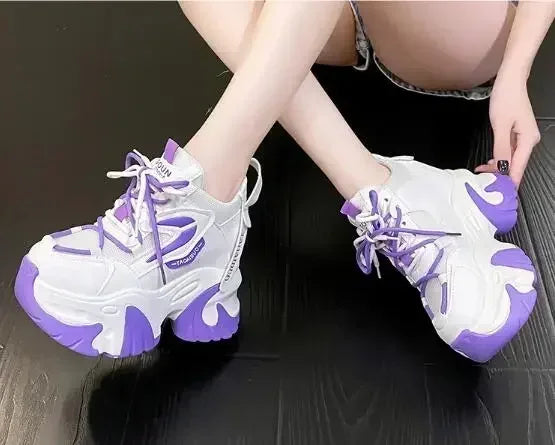 Fashion Sneakers For Women 11CM Platform Chunky Casual Shoes High Quality Autumn Woman Tenis Female Walking Trainers Thick Sole