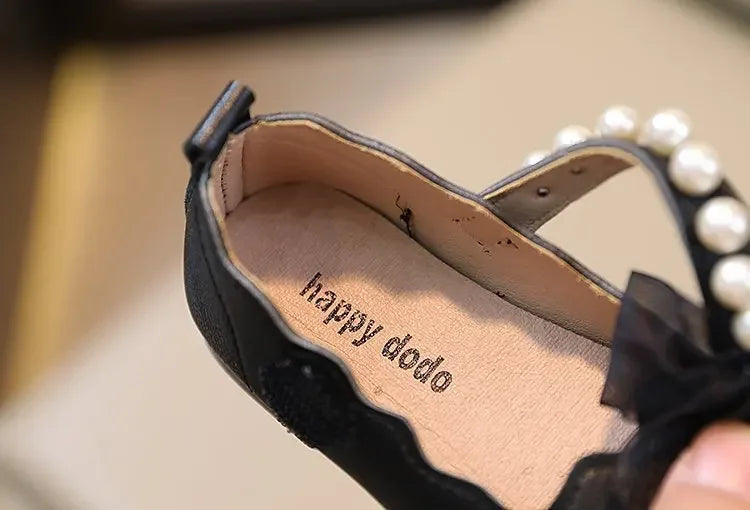 Mädchen Performance Schuhe 2025 - Frühling Herbst Baby Weiche Sohle Flats - Kinder Prinzessin Perlen Mary Janes mit Spitze Süß 7-13J