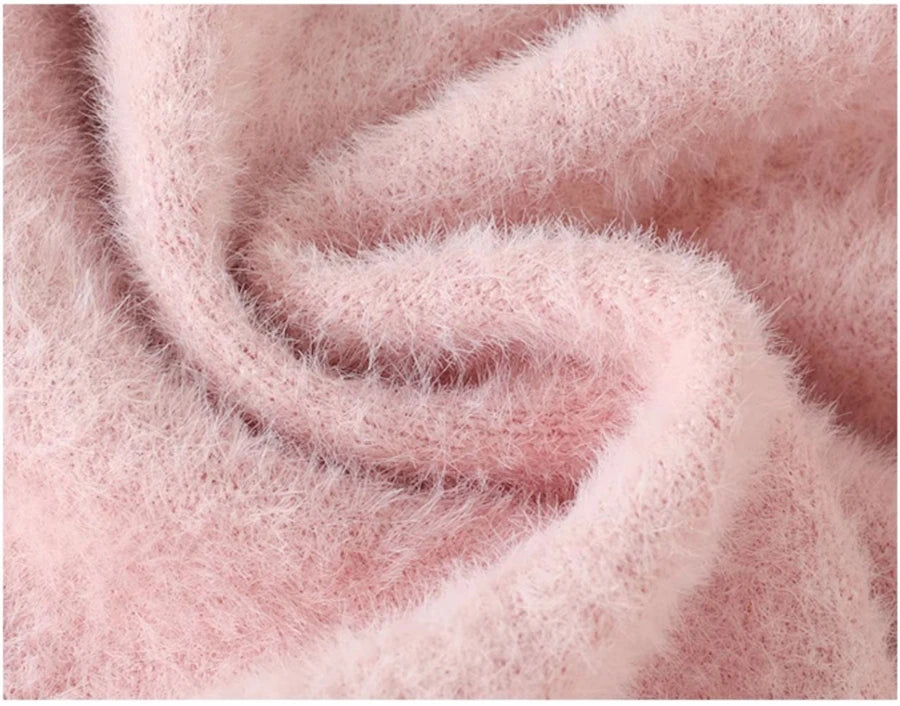 Cardigan din blană artificială PPLMHUCN cu guler înalt - Mărimea M, Plush