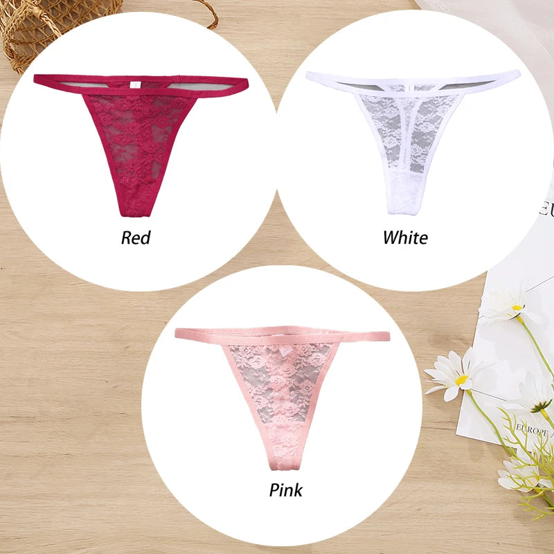 ZhejiangChoice Spitzen-Set Damen G-String - 3er Low Waist