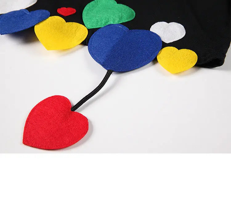 Woman T-shirts 2022 New Summer Cotton Chiffon Tops Casual Short Solid O-Neck Heart Girls T-shirt Y2k Top