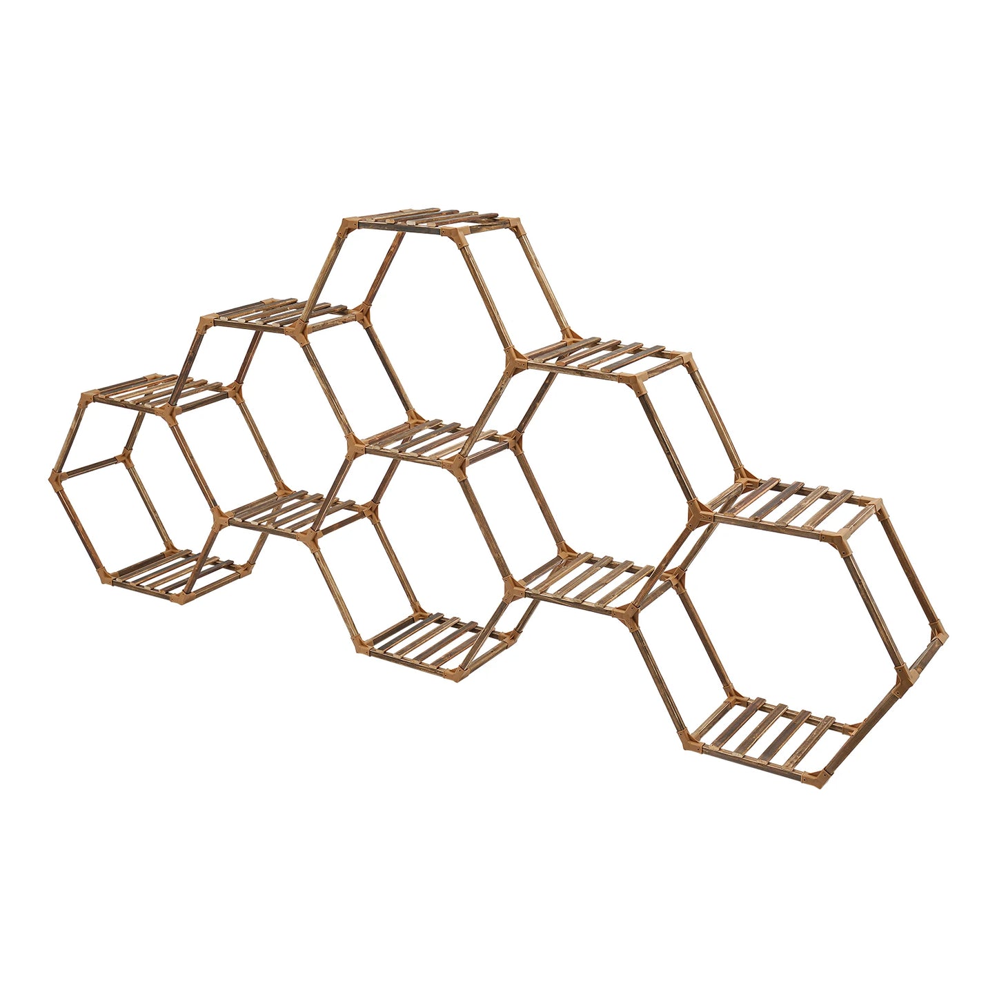 HolzKraft Blumenregal 11 Ebenen Holz Hexagonrahmen Innenbereich
