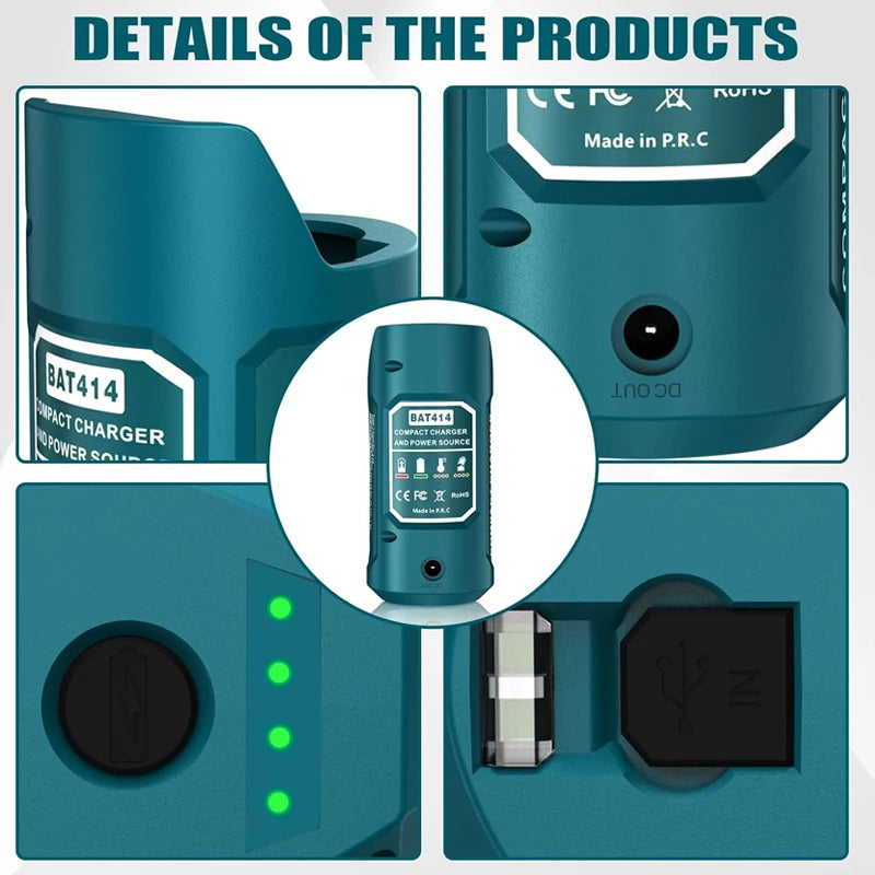 NEU USB Power Adapter Ladegerät Für Bosch 10.8V/12V Li-ion Batterie USB Gerät Handy Stromversorgung Mit USB & Type C DC Port