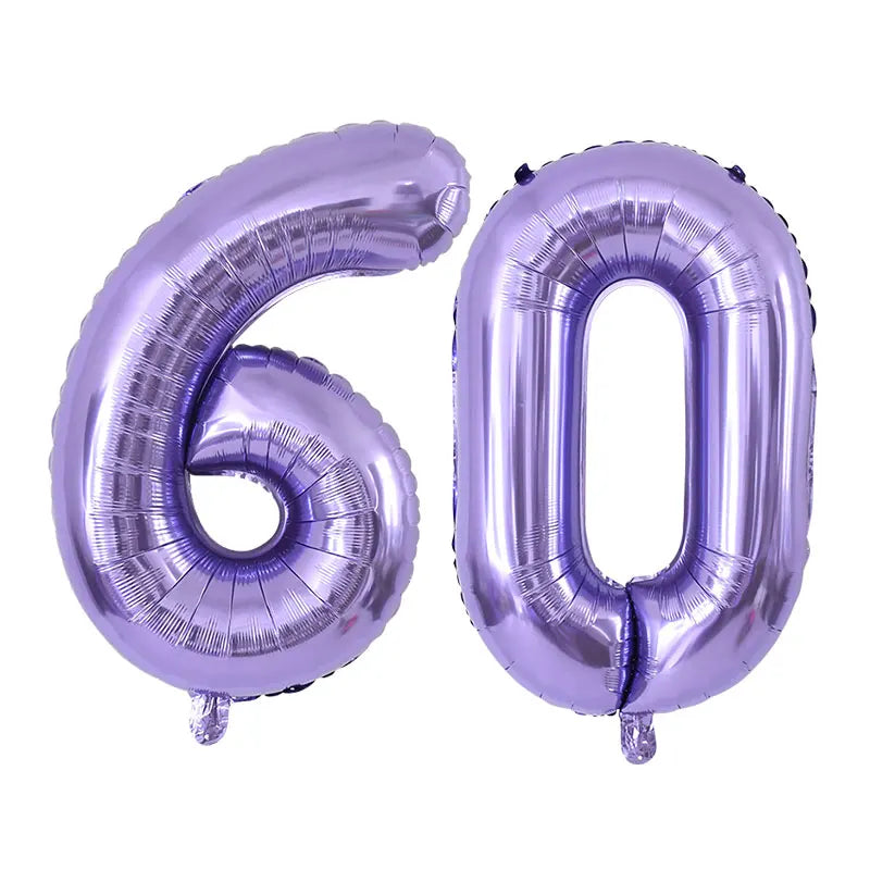 Purple Number Balloons 32 Inch Foil Balloon Adult Kids Birthday Anniversary Decoration Party Gold 0 1 2 3 4 5 6 7 8 9 Balloon