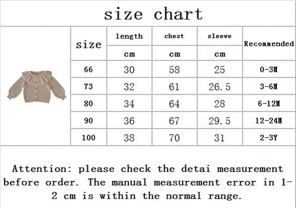 Charmant Strickjacke Lotuskragen - Größe 0-3J Rüschen