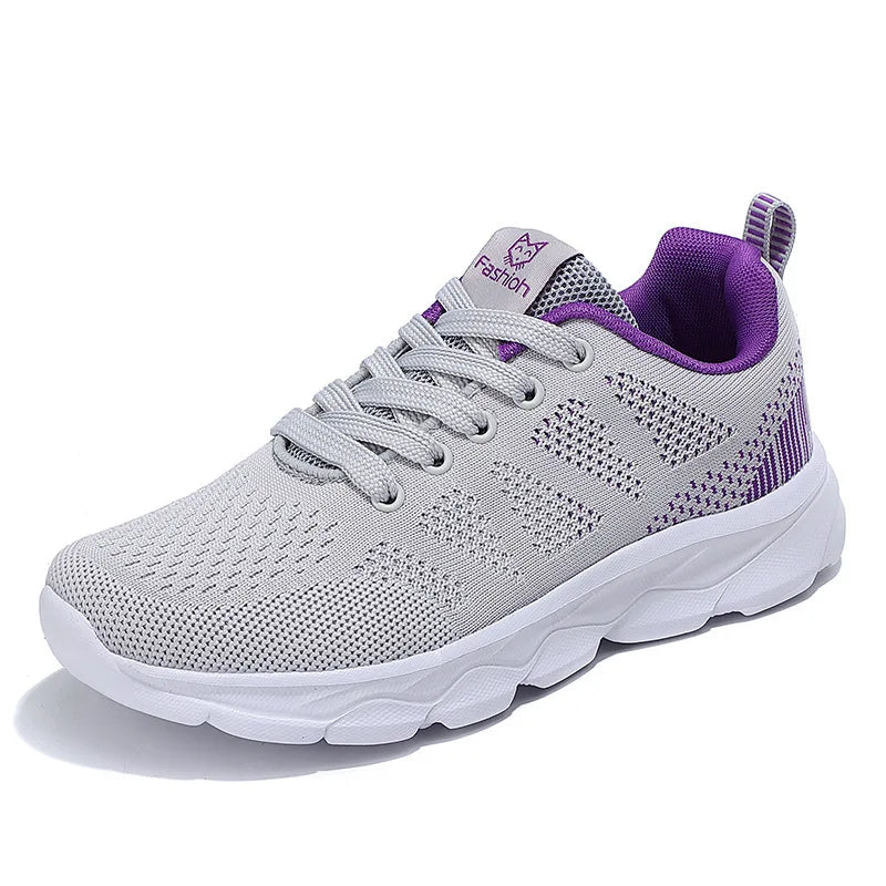 Hot Sneakers Shoes for Women Soft Flat Casual Shoes 2025 Spring Summer Light Breathable Mesh Sneakers Walking New Ladies Shoes