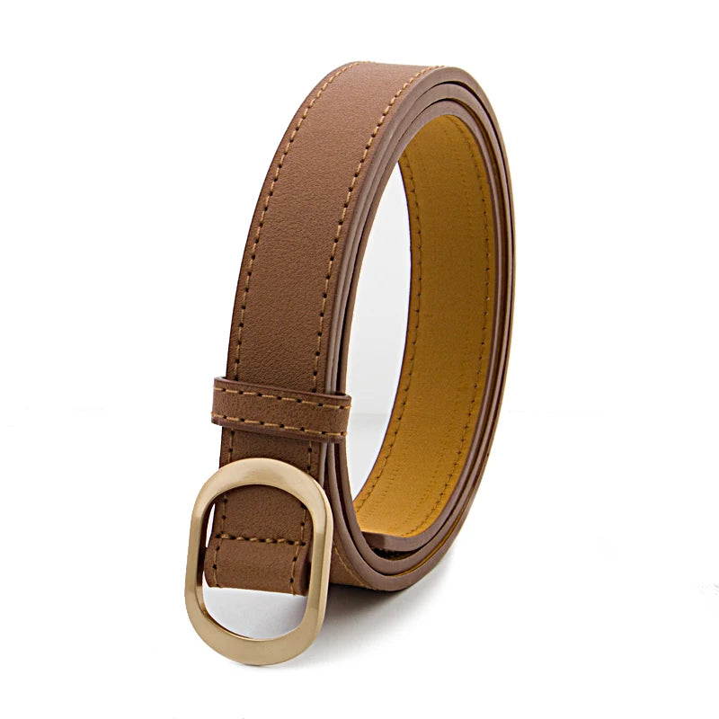 Five Colors Women's Belt Is Used For Jeans Waist Artificial Is For Dresses Fashionable Gold Buttoned Pants