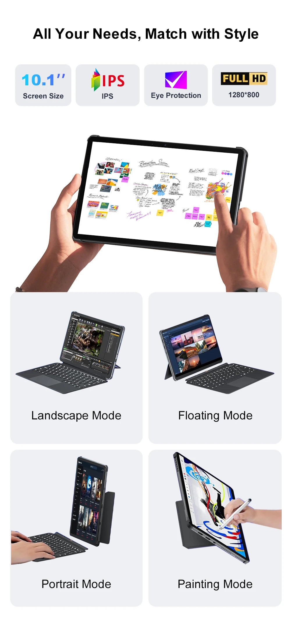 Ninkear X10 2-in-1-Laptop - 12GB RAM, 256GB SSD, 10,1 Zoll