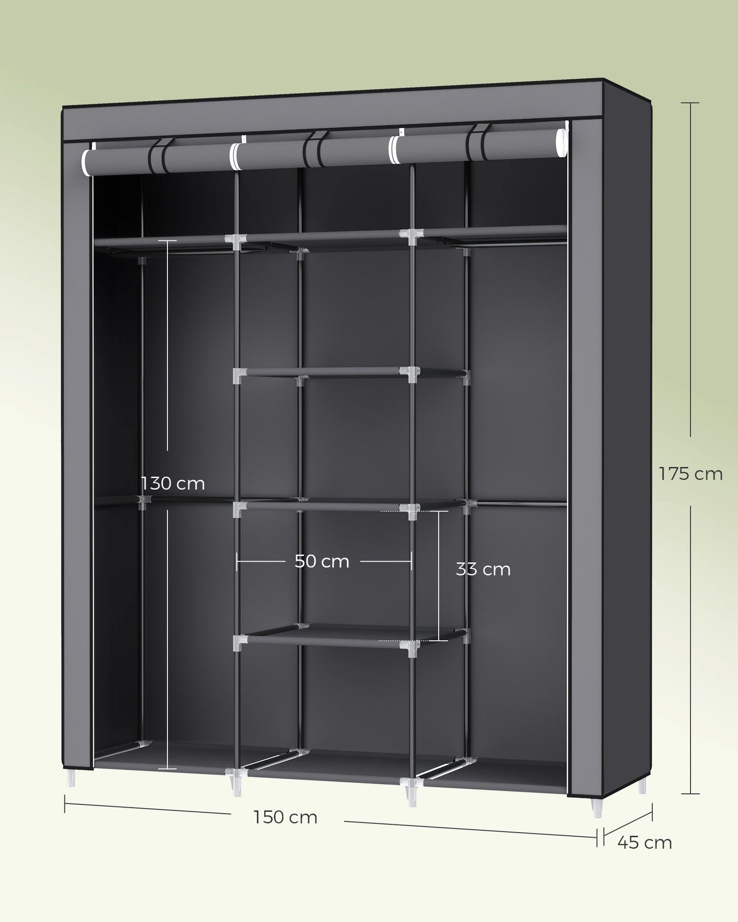 SONGMICS closet foldable wardrobe with clothes rails