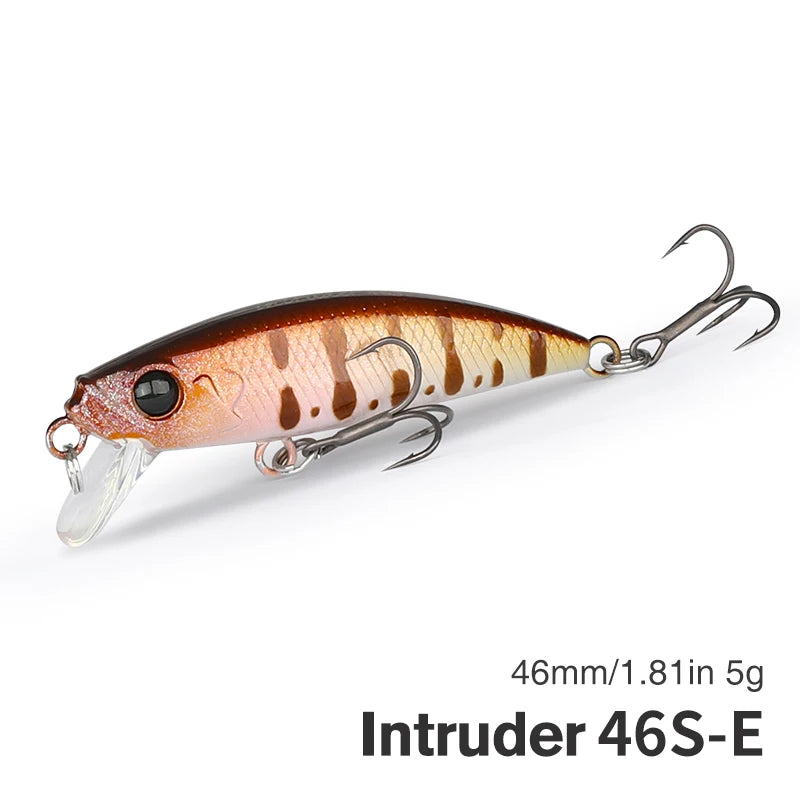 TSURINOYA 46S Sinking Minnow Fishing Lure Intruder 46mm 5g Artificial Trout Ajing Stream Lake Jerkbait Rockfishing Hard Baits
